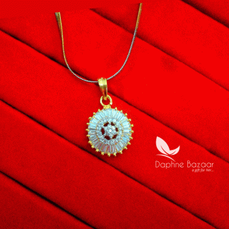 AD62, Daphne Zircon Golden Flower Pendant for Cute Anniversary Gifts