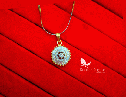 AD62, Daphne Zircon Golden Flower Pendant for Cute Anniversary Gifts