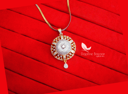 AD64, Daphne Zircon Flower Pendant for Cute Anniversary Gifts