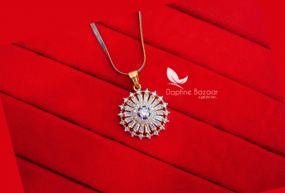 AD65, Daphne Zircon Flower Pendant for Cute Anniversary Gifts
