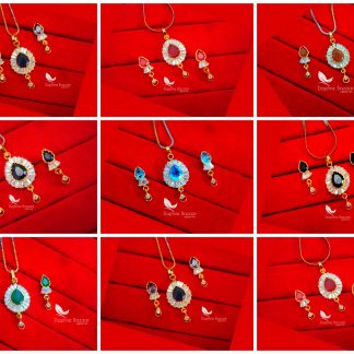 Daphne Zircon Designer Pendant Earrings - Select Color