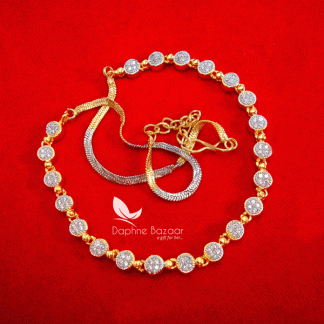 NC16, Daphne Handmade Golden beads Zircon Chain for Women