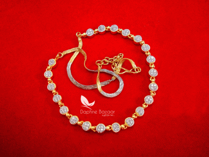 NC16, Daphne Handmade Golden beads Zircon Chain for Women