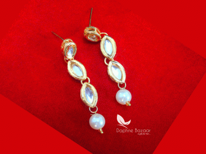 NC17, Traditional Pearl Kundan Earrings, for Women