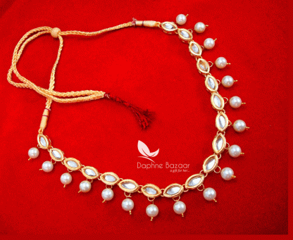 NC17, Traditional Pearl Kundan Necklace Set with Earrings, for Women(full view)