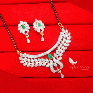 S751, Daphne Green Zircon Art Mangalsutra set for Women