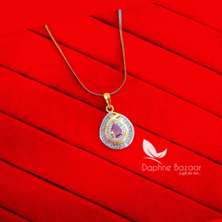 Z49, Daphne Pink Premium Quality Zircon Pendant Gift for Wife