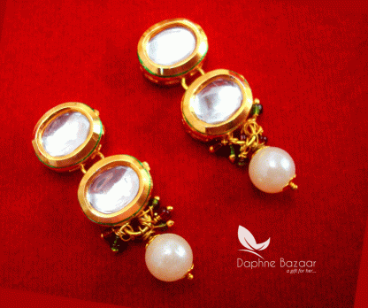 NC56, Traditional Pearl Kundan Earrings, for Women