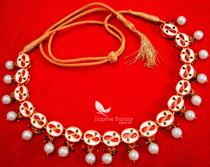 NC56, Traditional Pearl Kundan Necklace Set ,for Women - back view