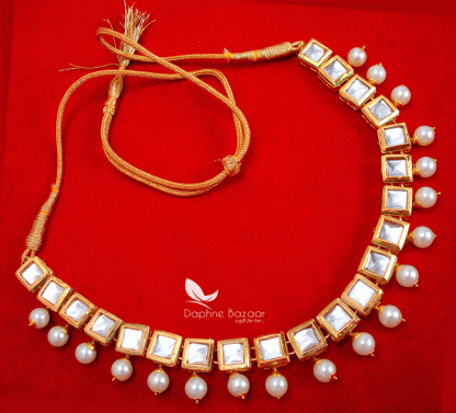 NC57, Traditional Pearl Kundan Necklace Set, for Women - full view