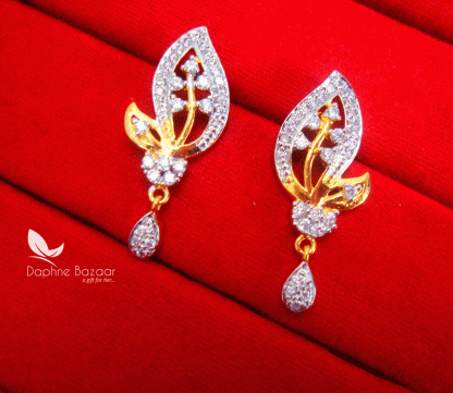 PN15, Daphne Flora Premium Quality Zircon Earrings Gift for Wife