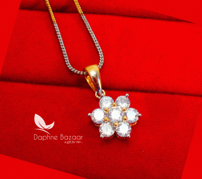 PN23, Daphne Flora Premium Quality Zircon Pendant Gift for Wife-closer view