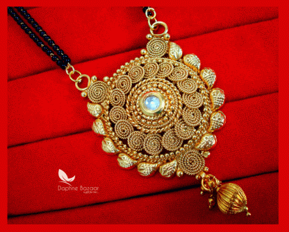 S81, Daphne Handmade Golden Mangalsutra Earrings for Women, Gift for Wife