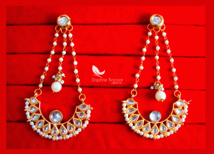 KE54, Daphne Handmade Kundan Earrings With Pearl for women