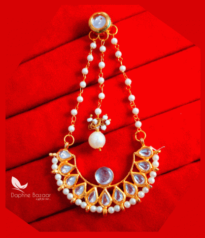 KE54, Daphne Handmade Kundan Earrings With Pearl for women-single view