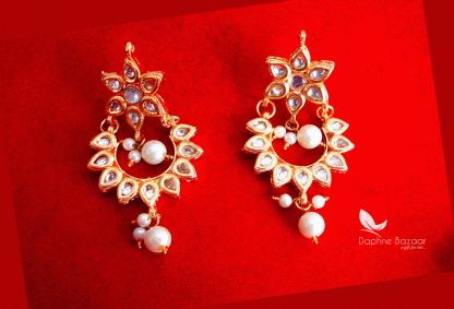 KE60, Daphne Traditional Kundan Carving Earrings, Best Gift For Women