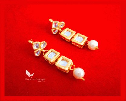 NC61, Traditional Pearl Kundan Earrings, for Women