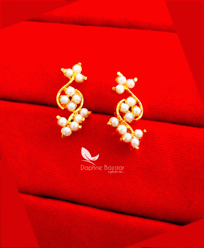 NC62, Daphne Polki Set Pearls Designer Long Earrings, Best Rakhi Gift