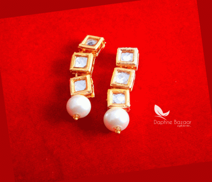 NC64, Traditional Pearl Kundan Earrings, for Women