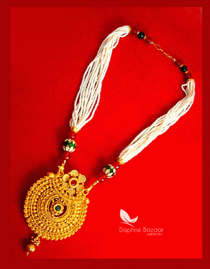 NC66, Daphne Polki Kundan Multi Color Stone Necklace