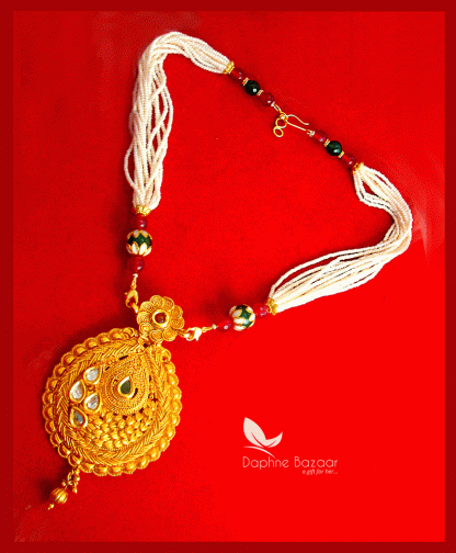 NC67, Daphne Polki Kundan Multi Color Stone Necklace With