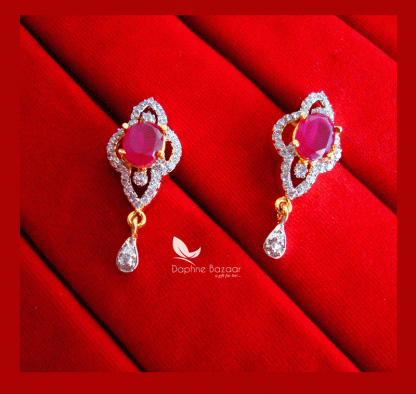 PN29, Daphne Pink Premium Quality Zircon Earrings Gift for Wife