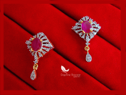 PN30, Daphne Pink Premium Quality Zircon Earrings Gift for Wife