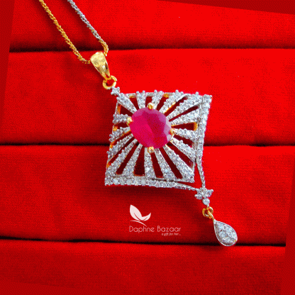 PN30, Daphne Pink Premium Quality Zircon Pendant gift for Wife