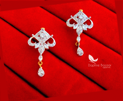 PN36, Daphne Silver Premium Quality Zircon Earrings Gift for Wife