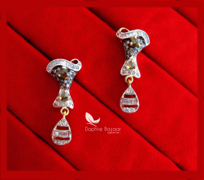 PN37, Daphne Mehndi Blossom Premium Quality Zircon Earrings Gift for Wife