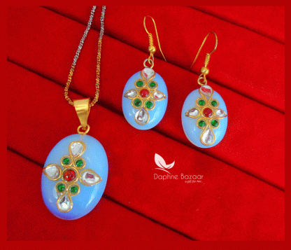 PN42, Daphne Blossom Multicolor Pendant With Earrings, Gift for Wife
