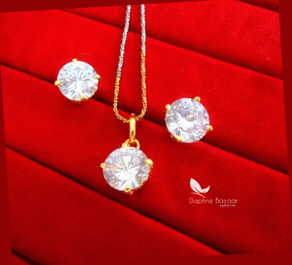 PN43, Daphne Premium Quality Zircon Pendant With Earrings Gift for Wife