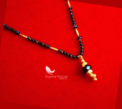 T78, Daphne Handmade gold beads Mangalsutra Chain -closer view