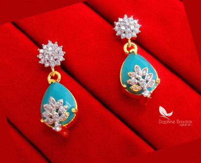 Z84, Daphne Turquoise Zircon Designer Earrings for Gift for wife
