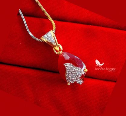 Z86, Daphne Maroon Zircon Designer Pendant for Gift for wife