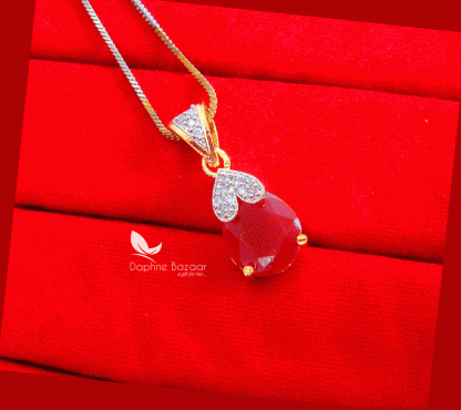 Z87, Daphne Maroon Zircon Designer Pendant for Gift for wife