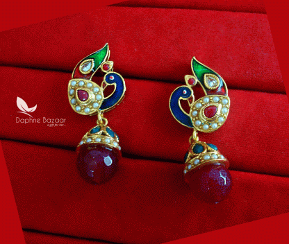 ZE48, Daphne Multicolour Meena Pearl With Droplet Earrings, Gift For friend