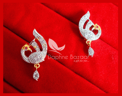 NC29 Daphne Zircon Studded Designer Earrings Karwa Chauth Special For Women