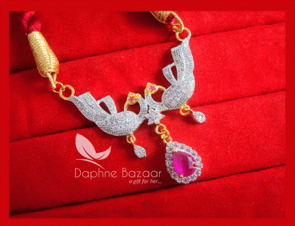 NC29 Daphne Zircon Studded Designer Necklace With Earrings Karwa Chauth Special For Women-closer view