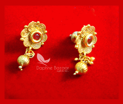 NC69, Daphne Polki Kundan Multi Color Stone Earrings Karwa Chauth Special For Women