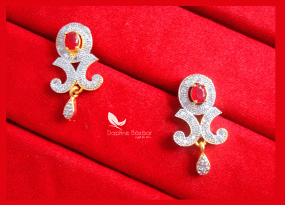 S60B, Pink Zircon Art With Earrings for Women