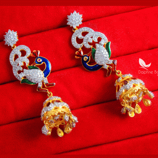 ZE50, Daphne Multicolour Meena Earring With Jhumki Style, Gift For friend-view 2