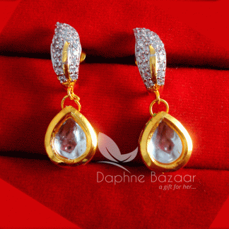 ZE60, Daphne Traditional Zircon Kundan Hanging Earrings For Women, Karwa Chauth Special For Wife