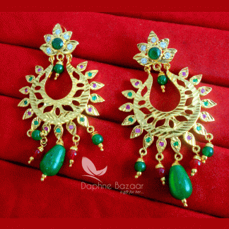 ZE68, Daphne Patiala Phulkari Style Multicolor Earrings Karwa Chauth Special For Wife