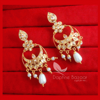 ZE69, Daphne Patiala Phulkari Style Golden Earrings Karwa Chauth Special For Wife-view 2