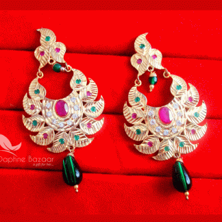ZE73, Daphne Patiala Phulkari Style Multicolor Earrings Karwa Chauth Special For Wife