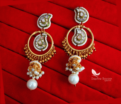 ZE77 Daphne White Droplet Earrings Karwa Chauth Special For Wife