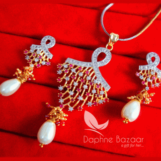 ZR17, Daphne Zircon Pendant and Earrings for Women, Karwa Chauth Special For Wife