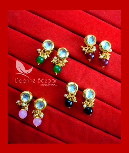 CKE62345, Super Saver Four Pairs of Circle Kundan Tops for Women, Best Gift For Wife