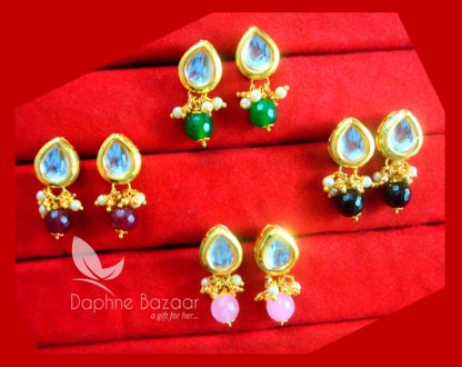 CKE66789, Super Saver Four Pairs of Leaf Kundan Tops for Women, Best Gift For Wife-view2